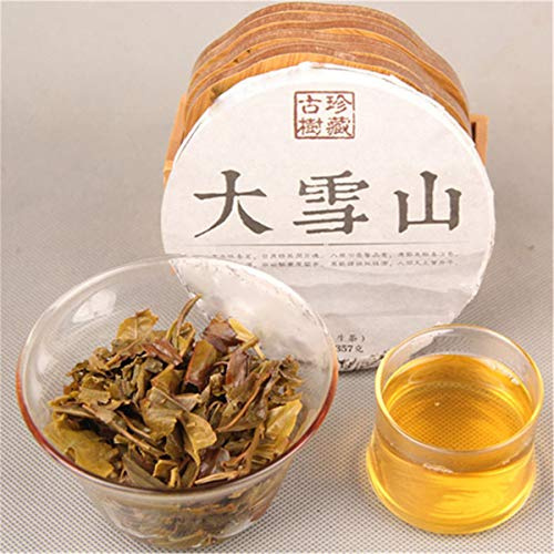 HELLOYOUNG 357g Gâteau de thé Pu Erh cru biologique chinois artisanat traditionnel fabriqué à partir de feuilles de vieux arbres un aliment vert biologique