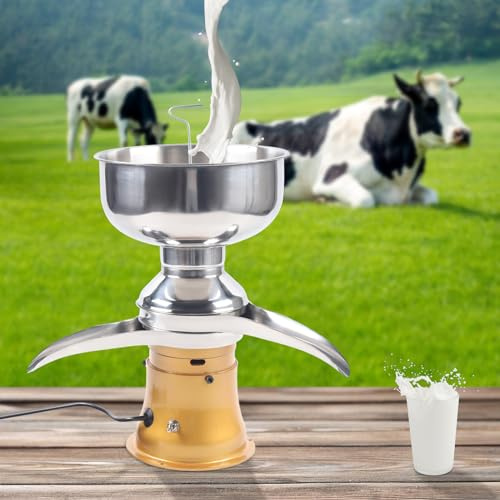 OMGGYER Elektrisk mjölkcentrifug för mjölk och grädde, 50 L/H mjölkkräm separator maskin med justerbar ramtjocklek, perfekt för tillverkning av ram och skummjölk