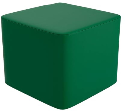 Children's Factory Versatile 3-in-1 FlexCube, Mix-and-Match Kids Chairs, Sofas, Corner Ottomans and Cubes, Foam-Filled and Water-Resistant, Flexible Seating for Classroom Elementary, Green Ottoman