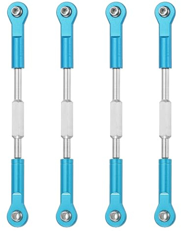 sourcing map 4 Pcs Steering Servo Turnbuckle Rod RC Aluminum Alloy Linkages for HSP 1/10 94123 On-Road RC Car (Blue, 96mm)