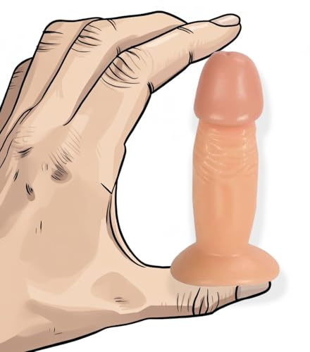 Fops Mini Dildo Realistico 11,8 cm Ø 3,3 cm con Ventosa Dildo Anale Piccolo Morbido per Principianti Donne e Uomini Design Ergonomico in Silicone Ipoallergenico Colore Beige Accessorio Intimo A42
