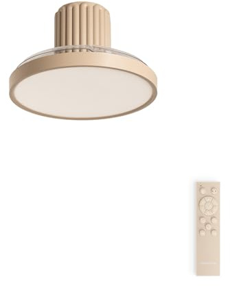 CREATE / WIND CLEAR SCULPT/Ventilador de techo con luz con mando arena / 40W, Silencioso, 6 velocidades, Ø114 cm, aspas retráctiles, programable, función verano-invierno, luz led 3 temperaturas