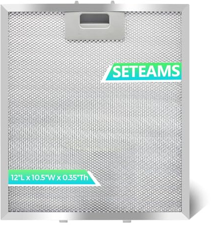 W10169961A Range Hood Filter Replacement 12 Long x 10.5 Wide - Aluminum Frame & Mesh - 2 Pack by seteams