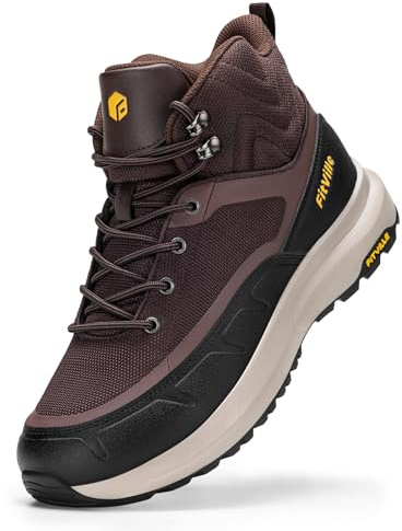 FitVille Men's Extra Wide Hiking Boots Non-Slip Water-Resistant Walking Shoes for Outdoor Camping Trekking
