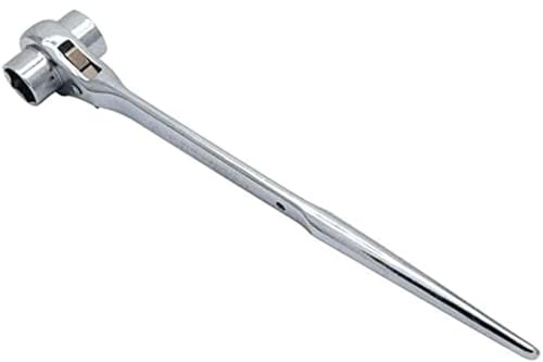 MACHSWON Ratchet Podger Spanner 19mmx24mm Silver Quick Release Scaffold Wrench Podger Spanners Steel Erecting Scaffold Tool Double Socket Wrenches