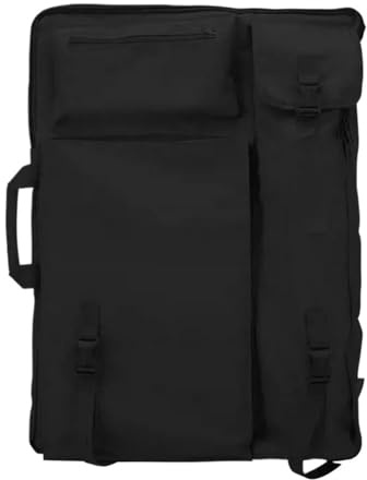 WUYXTO Kunsttasche, großes Fassungsvermögen, Zeichenbrett, Kunstbedarf, Maltasche, A2, Zeichentasche for Künstler Für Artwork Lagerung(Black)