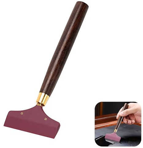 Ebony Wood Handle Silicone Glue Spreader for DIY Crafts | Flexible silicone head applies adhesive evenly, great for PVA glue, woodworking and handmade model production