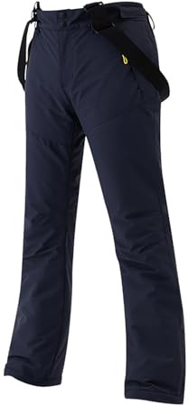 PAIDAXING Pantalon de ski unisexe imperméable coupe-vent épais thermique pour snowboard, ski, randonnée, salopette d'hiver chaud pour sports de plein air avec poches à bretelles, noir foncé, 4XL