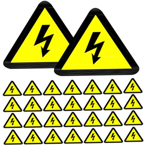 HOODANCOS 100 Adesivi Segnale di Pericolo Alta Tensione Triangolari 5X5 CM Etichette di Avvertimento Elettrico Resistenti a Olio per Uffici Fabbriche e Ambienti Domestici
