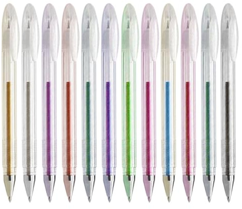 Penne glitterate – Pennarelli da disegno artistico | Pennarelli gel glitterati | per pianificatori, decorazioni, diari artistici, attività scolastiche e biglietti