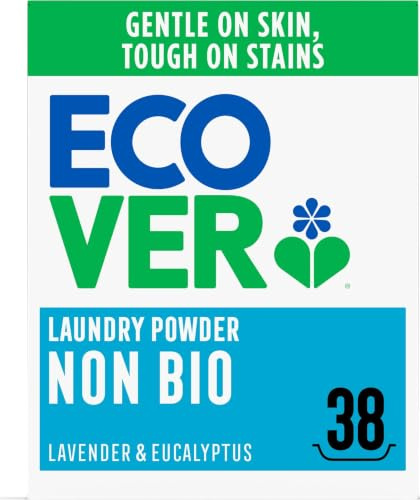 Ecover Non-Bio Laundry Powder, Lavender & Eucalyptus, 38 Washes, 1.9kg