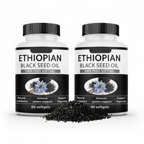 FROVOL Gélules d'Huile de Graines Noires Éthiopiennes Pures 4,64 % Thymoquinone, Gélules Molles d'Huile de Graines Noires Éthiopiennes Purely Nutrient, Pressée à Froid Biologique, Sans OGM, Sans