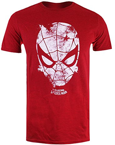 Camiseta Marvel Spiderman Webhead para hombre, roja (Heather Red Heather), talla M UK