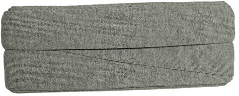Unifarbenes Schrägband, Jersey, vorgefalzt, 20 mm breit - 2 Packungen á 3 Meter, Grau Melange