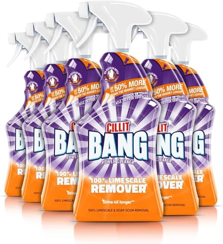 Cillit Bang Limescale Remover, 750ml Each, Pack of 6, Use in Showers, Bathrooms, Kitchen, Removes Limescale, Grime & Rust