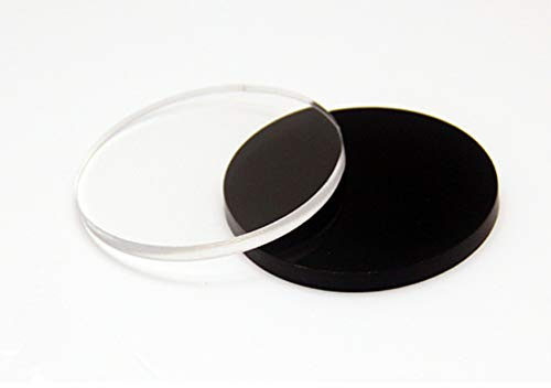 Runde Acryl-Scheiben, Acryl-Display-Basis, Acryl-Untersetzer-Scheiben, Plexiglas-Kreise, 3 mm dick, 20 Stück 5 cm Schwarz