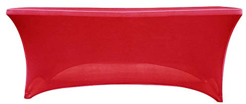 ele ELEOPTION Stretch Husse,Rechteckige Tischhusse,Premium Spandex Tischabdeckung,Biertischhussen für 4 Fuß Tisch Waschbar Tischdecke für Küche Hochzeit Party Bankett (Rot, 183 x 76 x 76 cm)