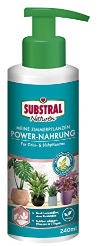 Substral Naturen Meine Zimmerpflanzen Power Nahrung, 240ml, veganer Bio Flüssigdünger, pumpen, gießen, fertig