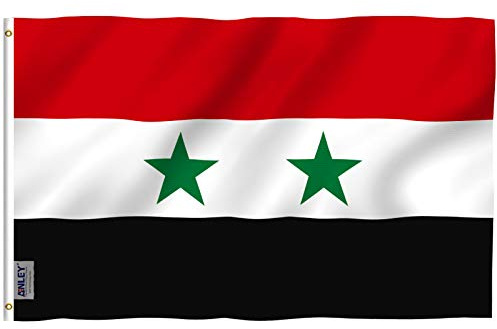 ANLEY Fly Breeze 3x5 Fuß Syrien Flagge - Lebendige Farbe und UV-Lichtechtheit - Leinwandkopf und doppelt genäht - Syrische Arabische Republik Flaggen Polyester mit Messingösen 3 X 5 FT