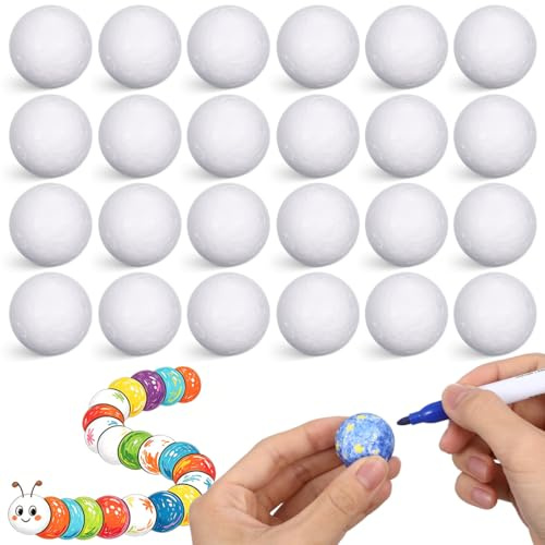 100PCS Styroporkugeln Weiß Kugeln Rund Feste Bälle 3cm Basteln Bemalen DIY Handwerk Modellierung Material Bastelbedarf Festival Hochzeit Party Dekoration