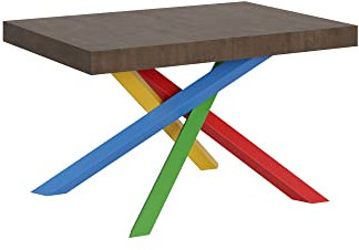 Tisch Volantis Multicolor 4/B ausziehbar 90x130 ausgezogen 390 Nussbaum Tischplatte, Gestell 4/B Farben blockiert