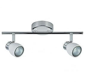 AKUNADECOR Regleta Para Baño Modelo Chacho Con 2 Focos Orientables Blanco-cromo