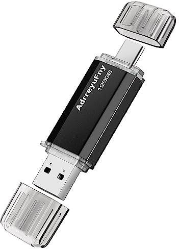 Clé USB C 128 Go Type C 2.0 Clé USB Flash Drive 2 en 1 avec capuchon Clé USB avec lumière LED pour Smartphones, Tablettes, PC, etc. Stockage externe de données