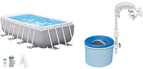 INTEX 55243 - Piscina Desmontable Rectangular con depuradora Prism Frame & Skimmer de Superficie - Skimmer de Superficie de Montaje en Pared de Lujo - Skimmer de suspensión, 49x43x34 cm (28000E)