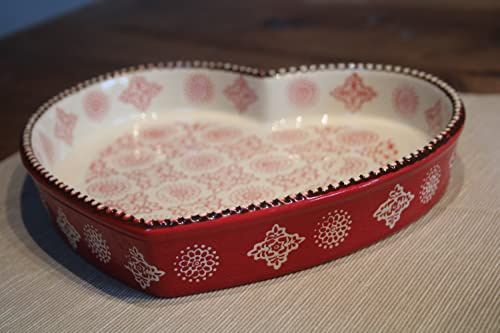 Kleine Backform/Auflaufform, Gebäckteller in Herzform, 19 x 21 cm, H 4 cm, Plätzchenschale