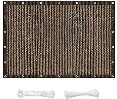 Voile d'ombrage Respirant 1.8 x 2.6 m Respirante Anti 95% UV Contre Filet dombrage Rectangle avec Serre-Cables pour Jardin Extérieur Terrass, ‎Marron A