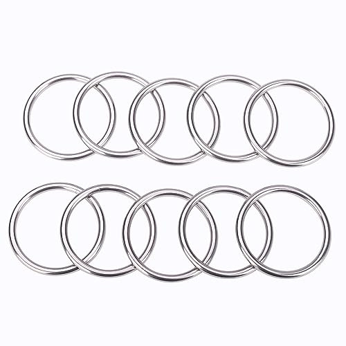 UCLEVER 10 Stück Rundringe Edelstahl 304 geschweißt 4 x 40 mm Rundring O Ring Edelstahlring wetterbeständig rostfrei belastbar