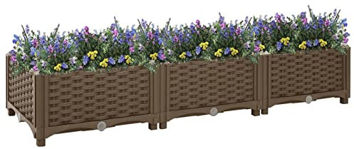 BaraSh Lit surélevé 120x40x23 cm Polypropylène,Bordure Pierre,Kit Gabion,Gabion Jardiniere