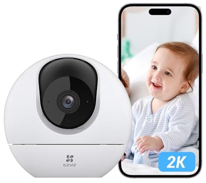 EZVIZ 2K Indoor Wifi Camera No Monthly Fee, 512GB Supports, Starlight Colour Night Vision, Human Detection, 360°, Auto Tracking, Two Way Talk, Privacy Mode, Google Control, C6c 3MP