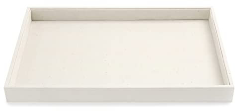 Papten Vassoio portagioie impilabile in iuta, cassetto portagioie, inserto organizzatore per gioielli, espositore per anelli e orologi da polso (beige)