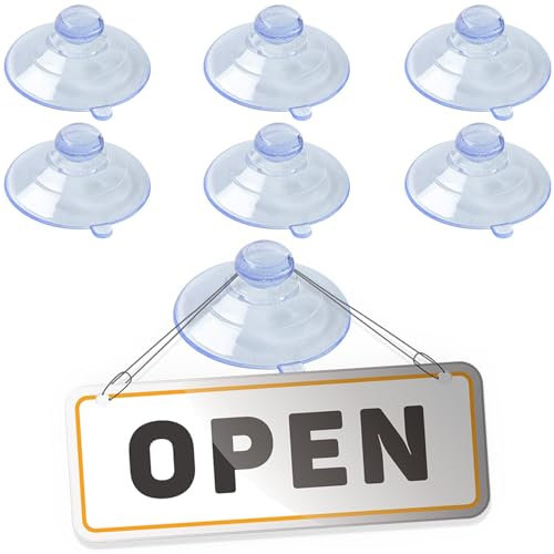 BUKEQILA Saugnapf Haken Saugnapfhalter für Glas - 6CM Saugnapf 6 Stück Saugnäpfe für Fensterdekoration, Gummisaugnapfknöpfe für Glasplatten, Vielseitige Saugnapfbefestigung für DIY