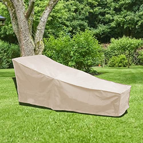 Housse de Chaise Longue Imperméable, Housse de Protection Extérieure pour Toutes les Saisons, Meubles de Jardin et de Patio Beige café (-JY28136-02)