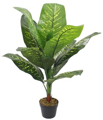 Rebecca Mobili Plante Artificielle de Pothos, Plante Fausse en Pot, Vert Marron, PEVA Polyéthylène, Décorative, Réaliste, pour Maison ou Extérieur - Dimensions HxLxP: 90 x 35 x 35 cm - Art. RE7037