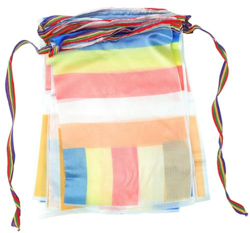 GAROZATION Bandiere Di Preghiera Tibetane Colorate Per Decorazione Esterni e Interni Striscioni Buddisti Per Cerimonie e Meditazione Di Stringa Di Bandiere Con Motivazioni Spirituali