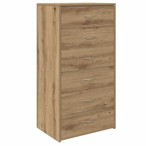 vidaXL Sideboard mit 6 Schubladen Artisan-Eiche 50x34x96 cm