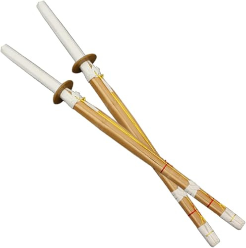 Naturligt bambu samurai svärd, trä Kendo övningssvärd, handgjorda japanska katana i trä för träning, presenter, cosplay-2PCS||80CM