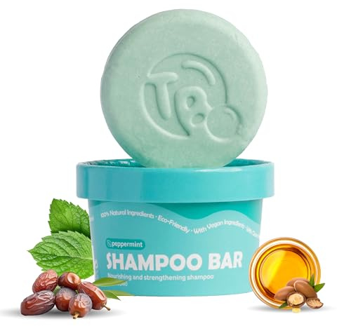 Castor Oil + Biotin Shampoo Bar for Hair Growth - Peppermint Essential Oils - Strengthening, Thickening & Fuller Hair - Shampoo for Women and Men - Free of Parabens & Sulfates - Made in USA - 4.5oz