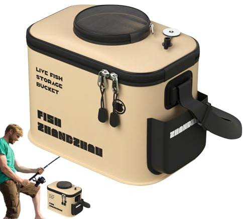 Seau à Poissons Vivants, Sac de pêche, Seau de Protection des Poissons – Conteneurs de Poissons Vivants et d'appâts, Sac de pêche de Camping, boîte Pliable pour récipient d'eau