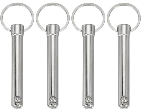 QUARKZMAN Schnellspannstift, Durchmesser 3/8 (10mm) Nutzlänge 2,01 (51mm) Gesamtlänge 3,7 (94mm) Bimini Top Pin Marine Hardware Kohlenstoffstahl für Bootszubehör, Packung mit 4