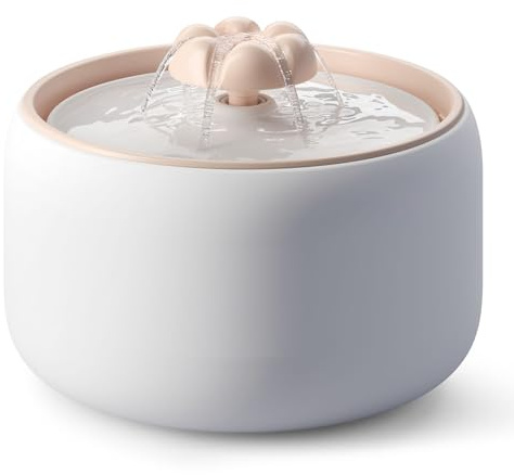 WOPET Premium Ceramic Cat Water Fountain W03 Lite，3L/101oz Automatic Pet Water Fountain for Cats & Dogs, Dishwasher Safe，Luxury Cat Fountain with Ultra-Quiet Pump and Filter & Sponge