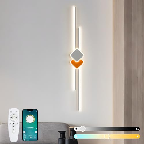 ZTWLEED LED Wandleuchte Innen,Dimmbar Wandlampe mit Fernbedienung,21W/80CM