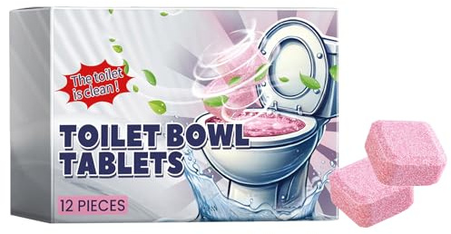 KOAHDE Tablettes De Nettoyage Cuvette Toilette,Detartrant WC Efficace,Comprimés Nettoyage Toilettes,Tablettes Nettoyage des WC,Nettoyer la Saleté des Toilettes et Éliminer les Odeurs,12PC