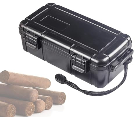Boîte à cigares étanche - Humidor de grande capacité hermétique | Bon étui à cigares portable résistant aux chocs avec éponge pour les voyages, le camping, les voyages en plein air, les visites, le