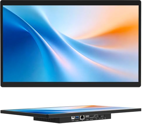 HEIGAOLAPC Industrie Panel PC Industriale Pannello PC 21,5 Pollici, Fanless Touchscreen Computer All in One Win11 Pro N100 8GB RAM 128GB ROM, 1920 * 1080 IPS, 2xUSB3,0, 2xUSB2,0, 2xLAN, Type-C, HDMI