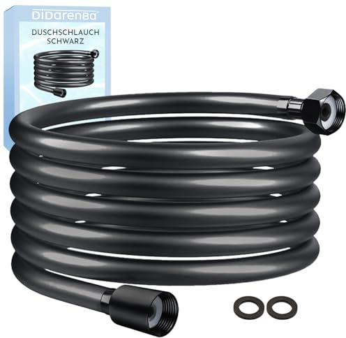 Flexible de douche noir 2,5m pvc flexible connexion universelle anti-torsion 2.5 metres 250cm