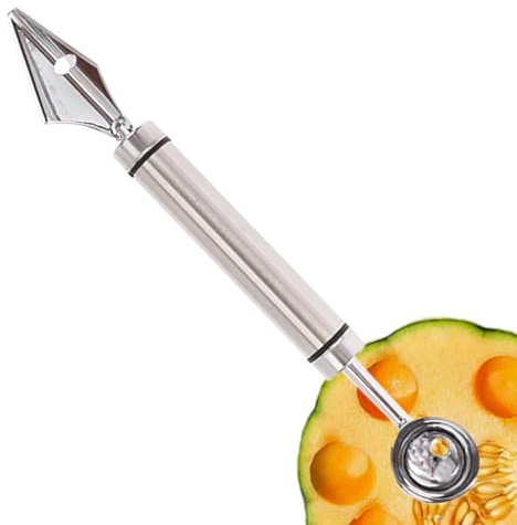 Cuillère à Fruits et Bouleuse,Double Cuillère Parisienne en Acier Inoxydable pour Pastèque | À Sorbet Pour Dessert Cuisine - Service Pitaya Kiwi Tomates Beurre Poire